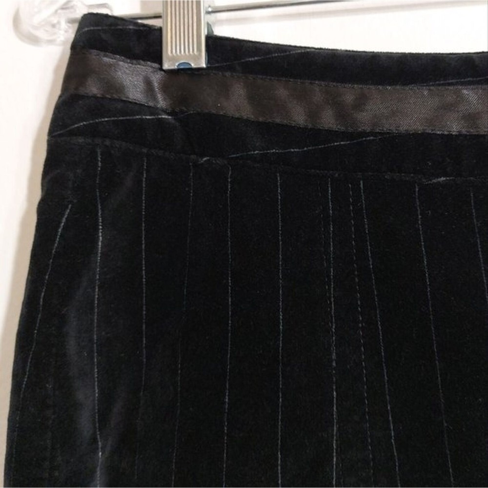 Tulle Black Faux Suede Striped Mermaid Pencil Skirt with Satin Trim Size M - Picture 2 of 10